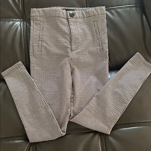 Zara Black, Red, and White Checkered Pants